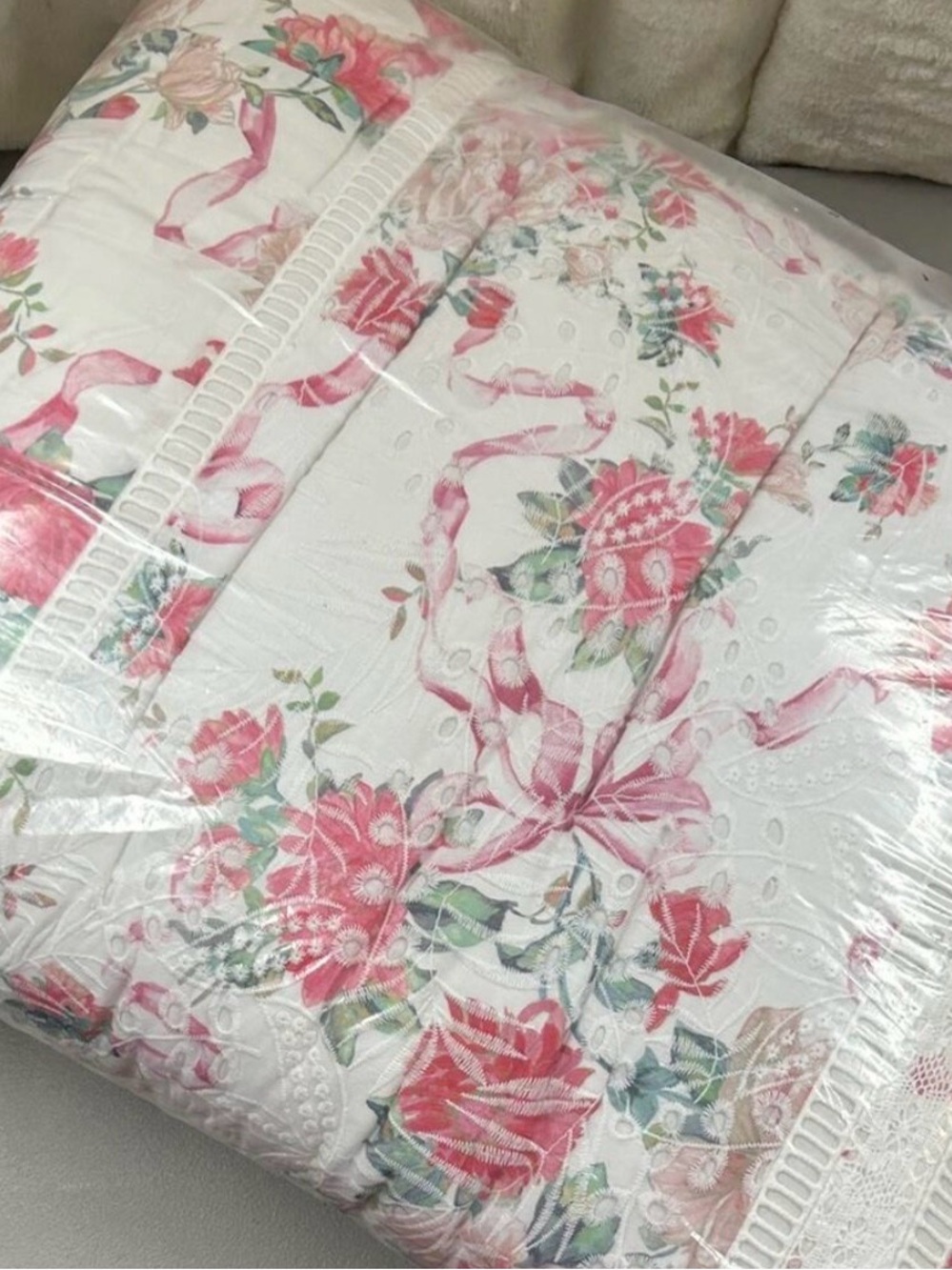 LoveShackFancy Pottery Barn TwinXL comforter and Sham - Picture 3 of 5